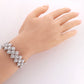 Modern 18k White Gold 18.38ctw Diamond Cluster Bracelet