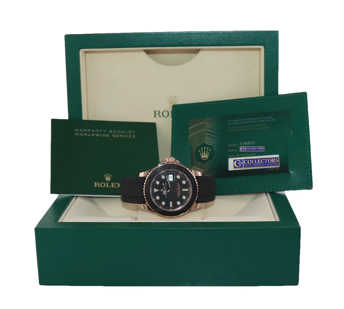 2021 NEW PAPERS Rolex Yacht-Master 126655 Everose 40mm Oysterflex Watch Box