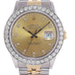 Rolex DateJust 16013 Champagne Diamond Bezel Two Tone Gold Jubilee Band Watch