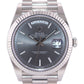 MINT 2019 PAPERS Rolex Day Date 40 White Gold President Grey Tapestry 228239 Watch