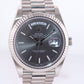 MINT 2019 PAPERS Rolex Day Date 40 White Gold President Grey Tapestry 228239 Watch