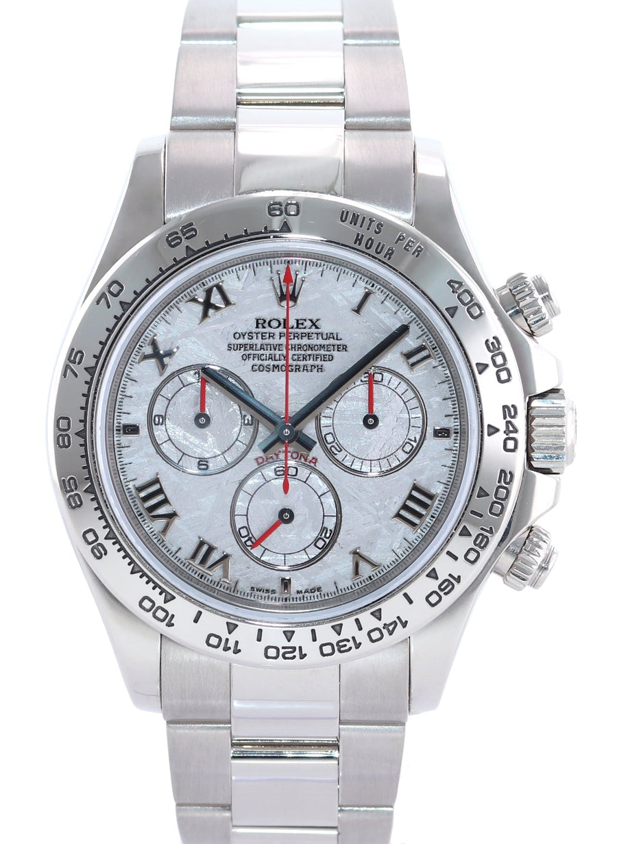MINT 2016 Rolex Daytona Meteorite Roman 116509 White Gold Chronograph Watch Box