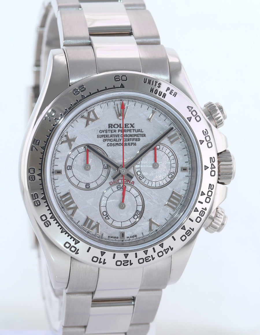 MINT 2016 Rolex Daytona Meteorite Roman 116509 White Gold Chronograph Watch Box