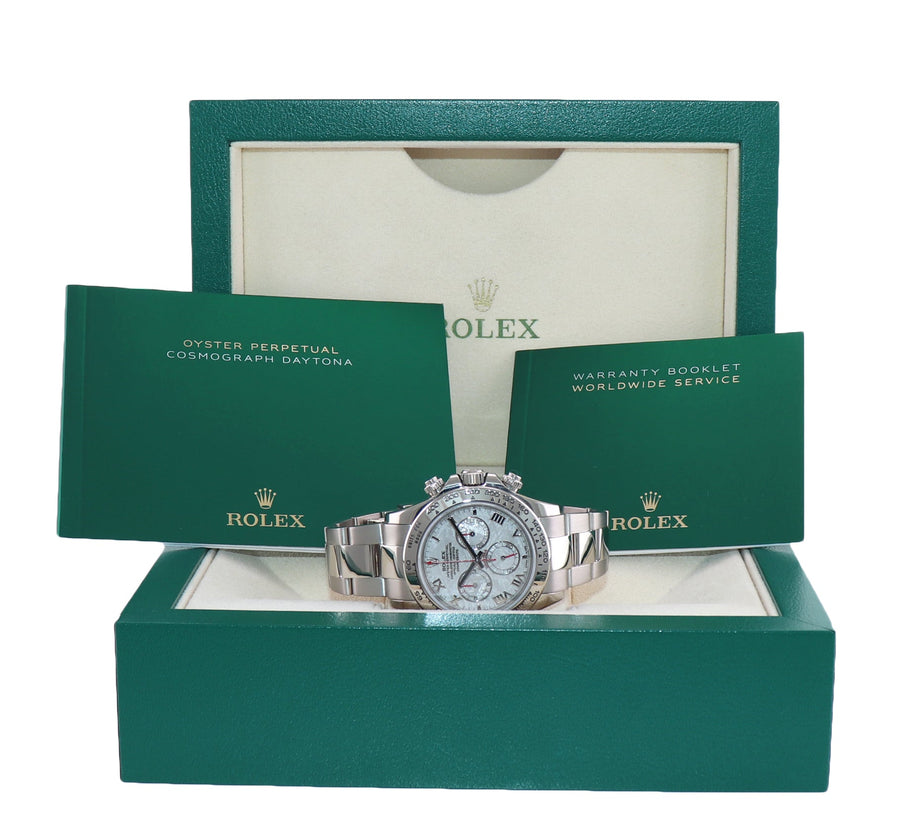 MINT 2016 Rolex Daytona Meteorite Roman 116509 White Gold Chronograph Watch Box