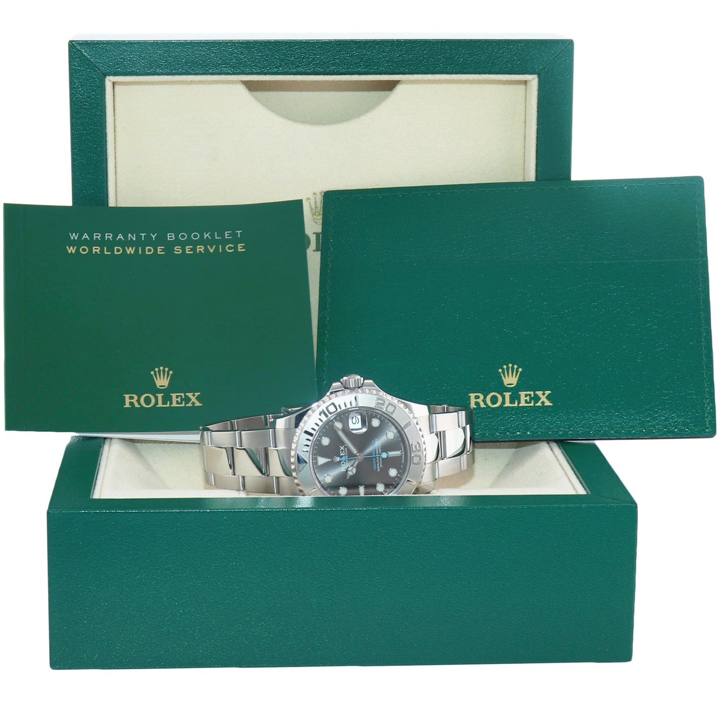 MINT 2020 Rolex Yacht-Master 268622 Steel Rhodium 37MM Blue Hand Watch Box