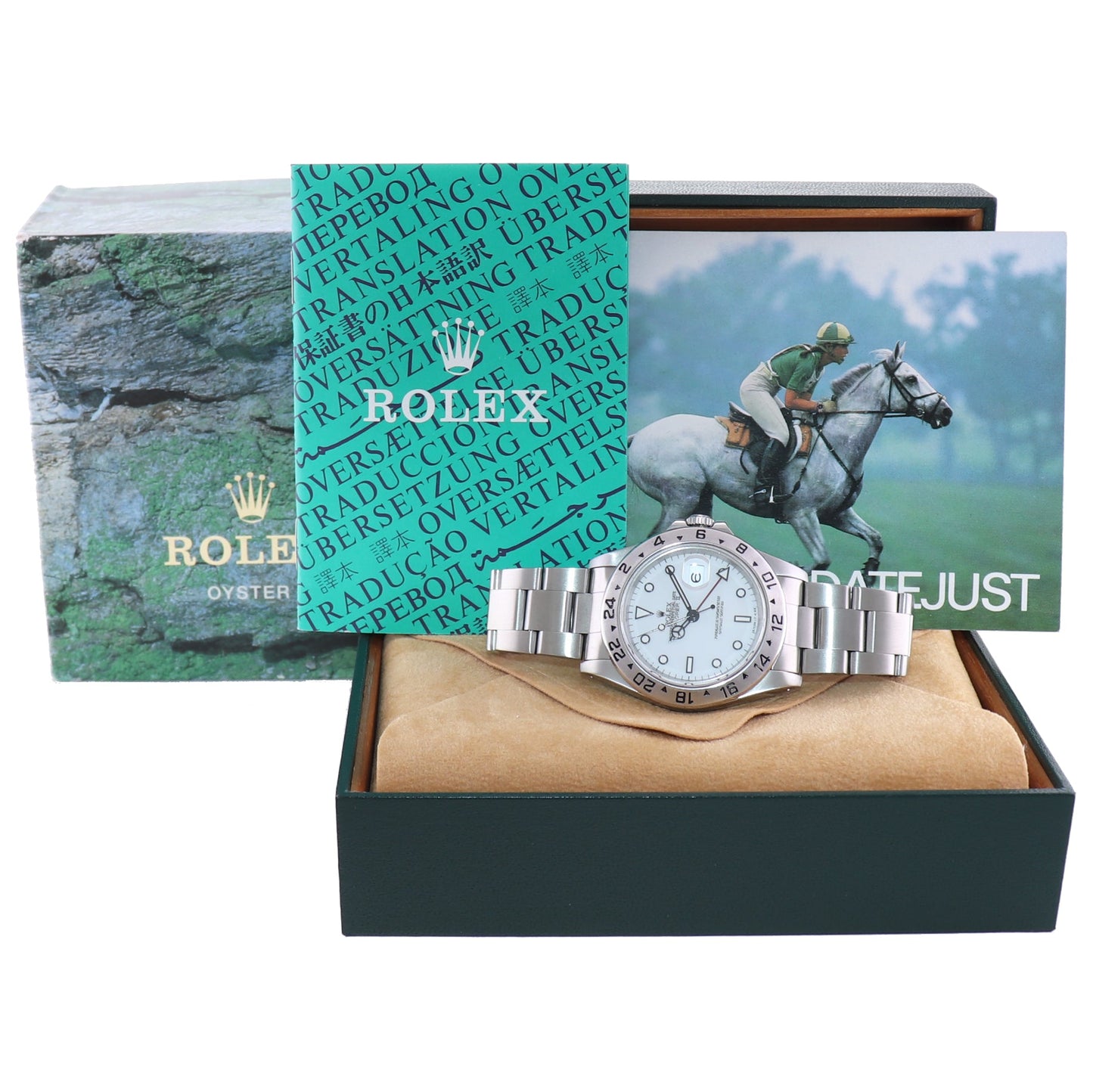 MINT Rolex 16570 Stainless Steel White Polar Tritium Dial GMT 40mm Watch Box