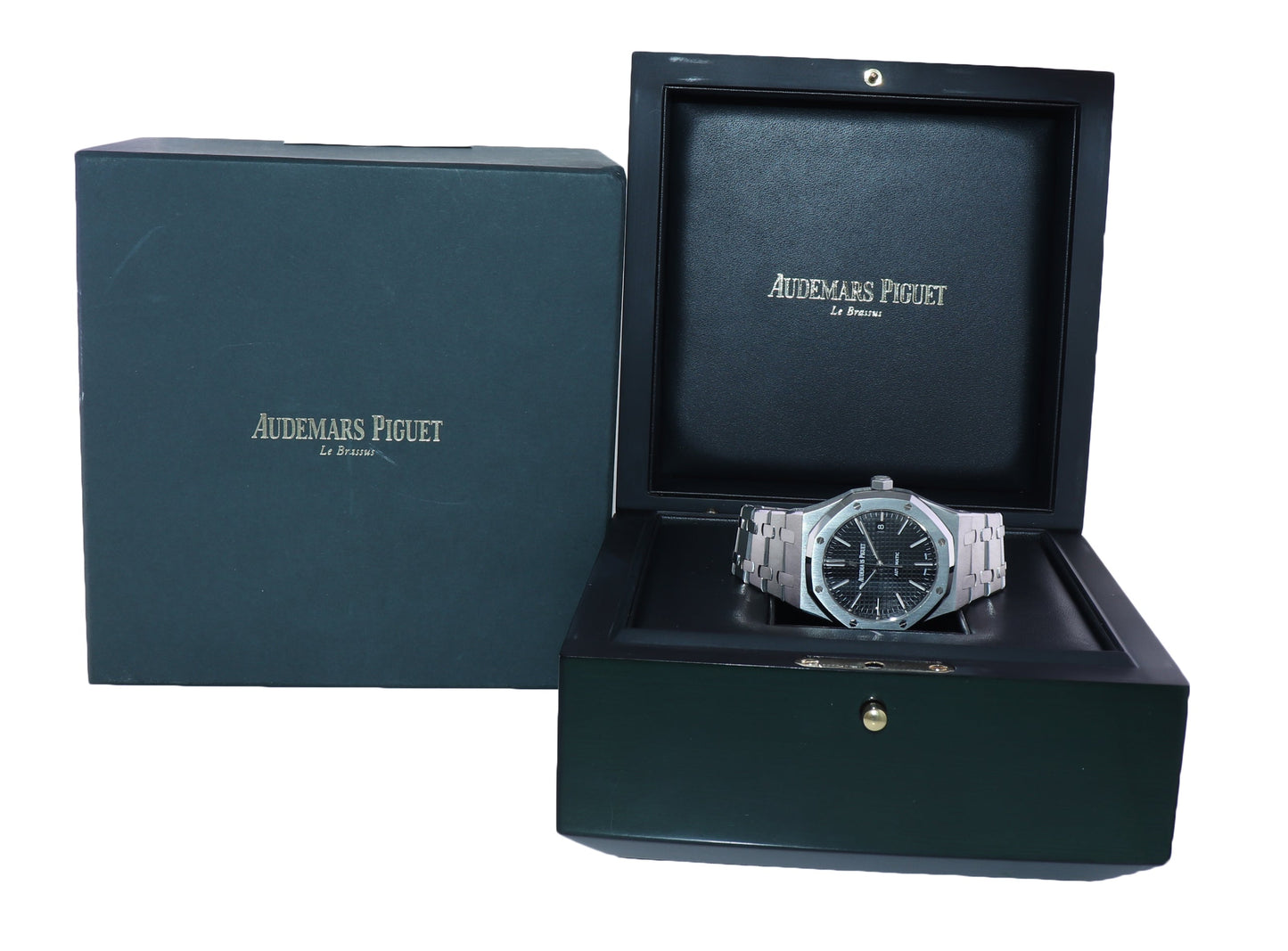 2015 MINT Audemars Piguet Royal Oak 41 Black Dial Steel 15400ST Watch Box