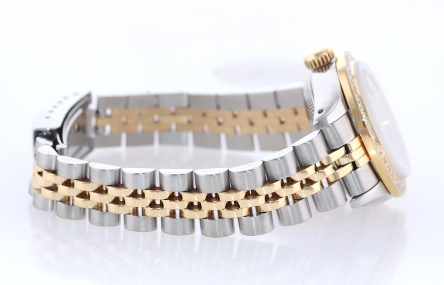 Diamond Ladies Rolex DateJust 26mm 69173 Two Tone Gold Jubilee Mother of Pearl Watch