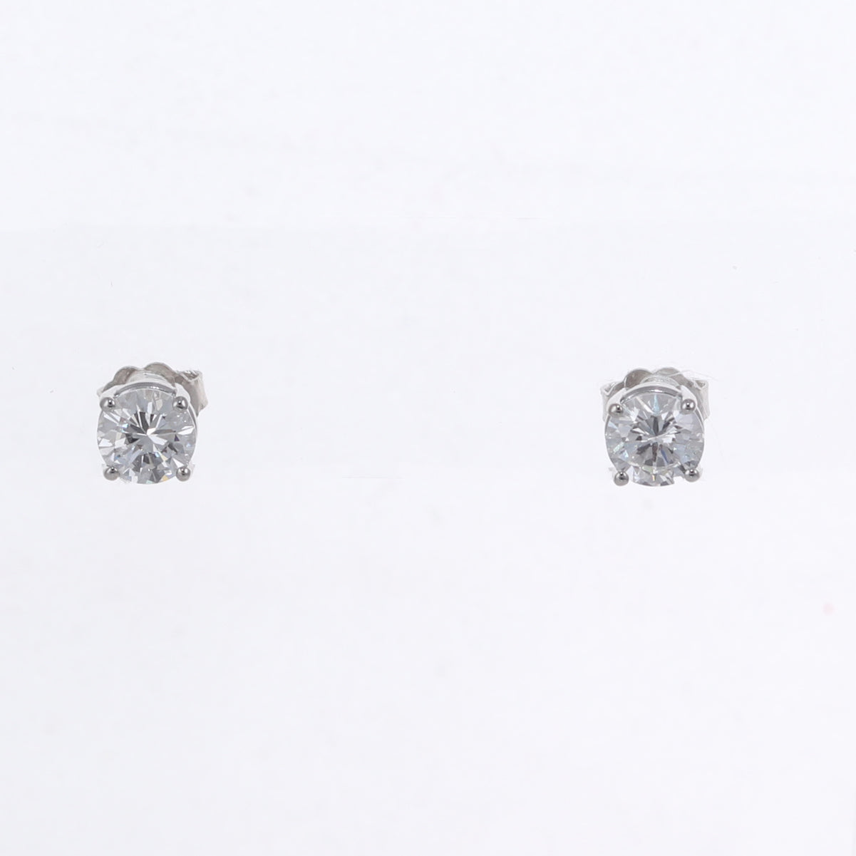 GIA 1.41ct Round Brilliant D SI1 Diamond 14k White Gold Stud Earrings