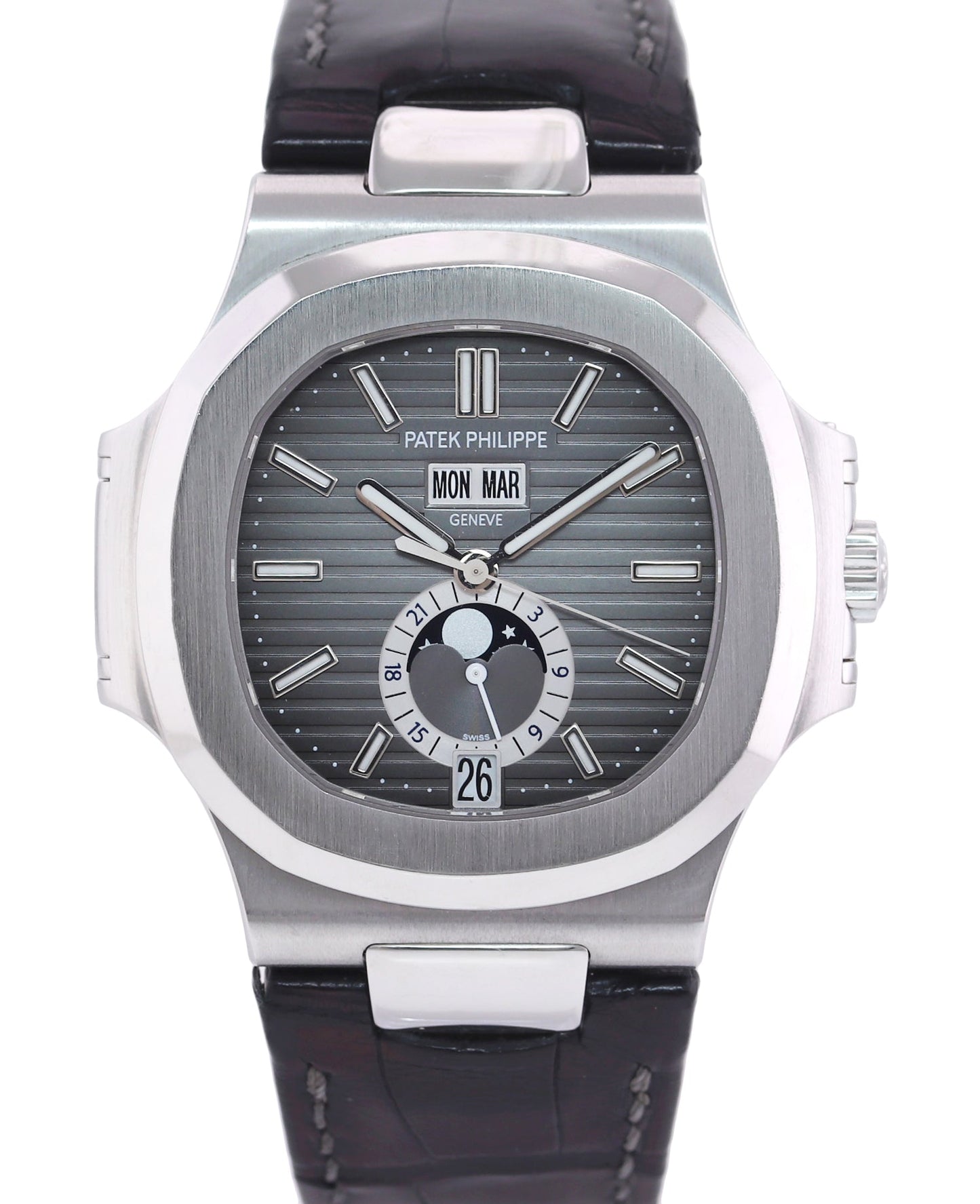 2014 MINT PAPERS Patek Philippe Nautilus Moonphase 5726a Grey Steel Watch Box
