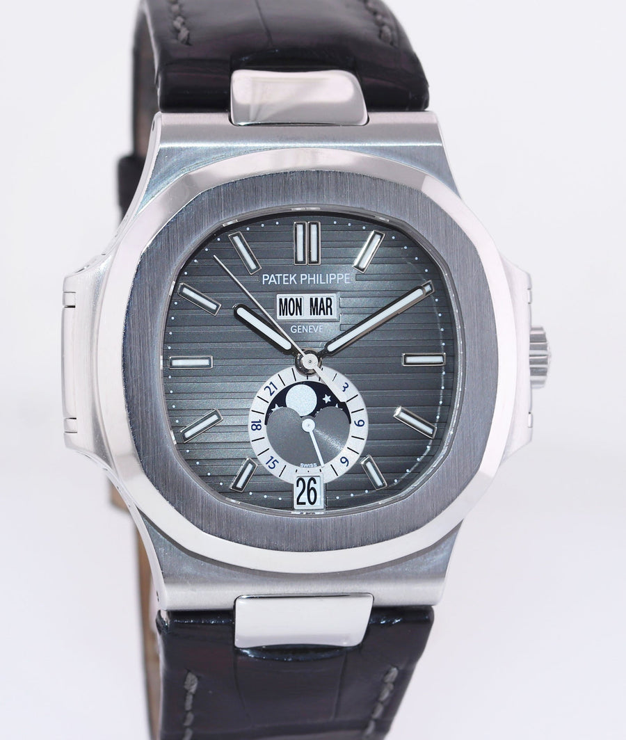 2014 MINT PAPERS Patek Philippe Nautilus Moonphase 5726a Grey Steel Watch Box