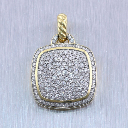 David Yurman 18k Yellow Gold 1.59ctw Pavé Diamonds Albion Pendant