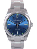 2018 Mint PAPERS Rolex Oyster Perpetual 41mm Blue Stick Oyster Watch 114300 Box