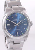 2018 Mint PAPERS Rolex Oyster Perpetual 41mm Blue Stick Oyster Watch 114300 Box
