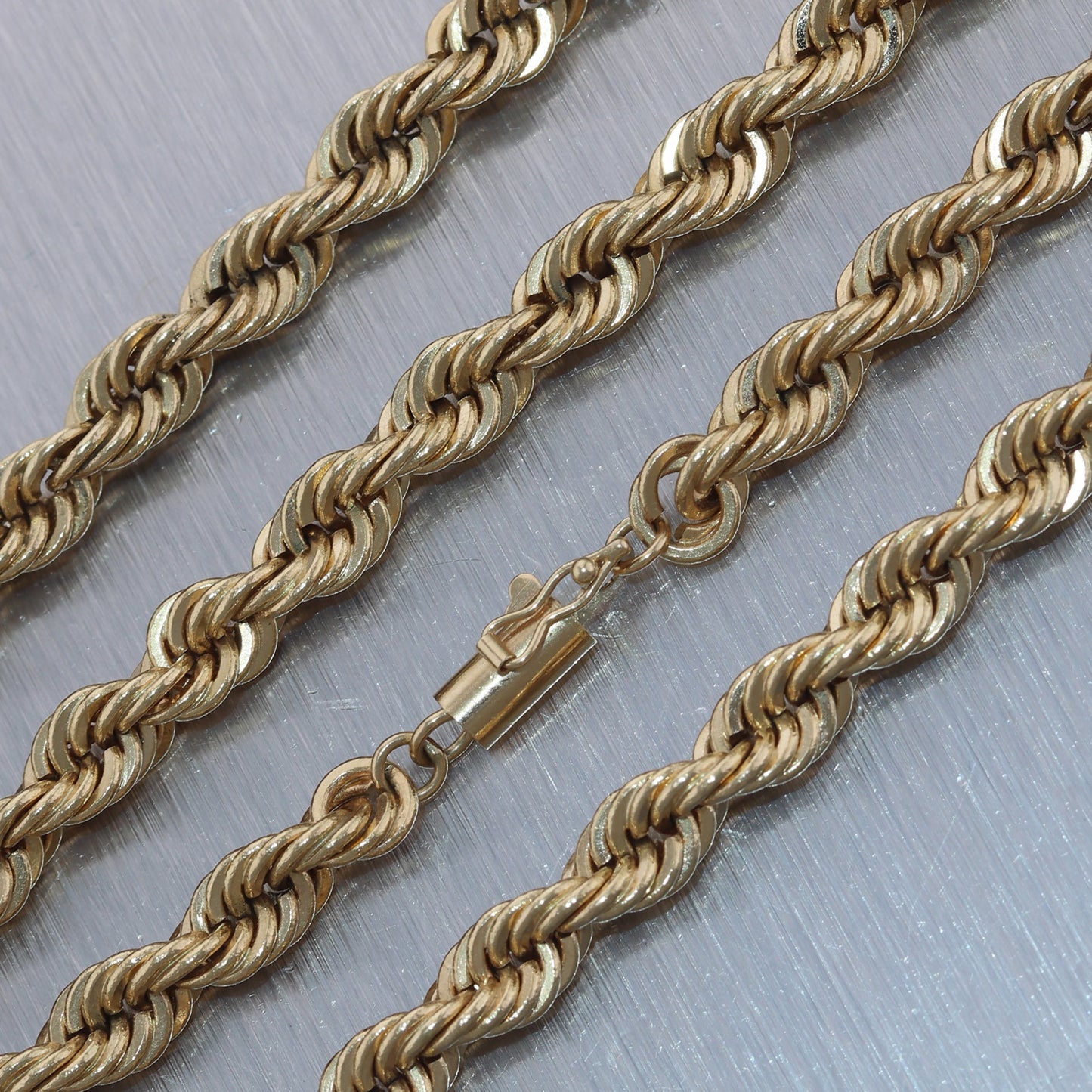 Men's 65.27g 14k Yellow Gold Rope Chain 24" Necklace