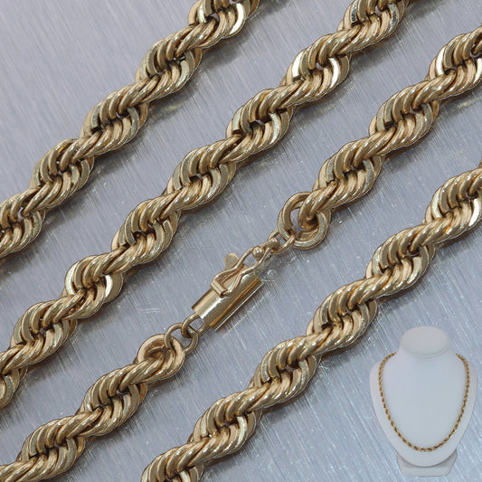 Men's 65.27g 14k Yellow Gold Rope Chain 24" Necklace