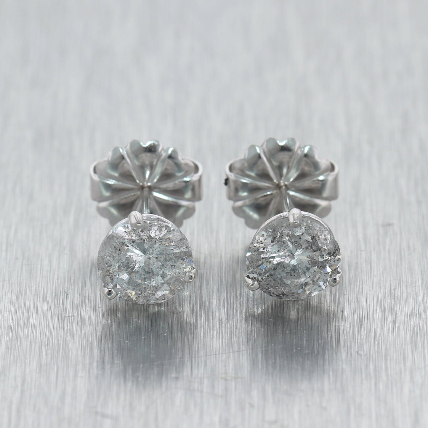 Modern White Gold Filled 3.86ctw Diamond Stud Earrings