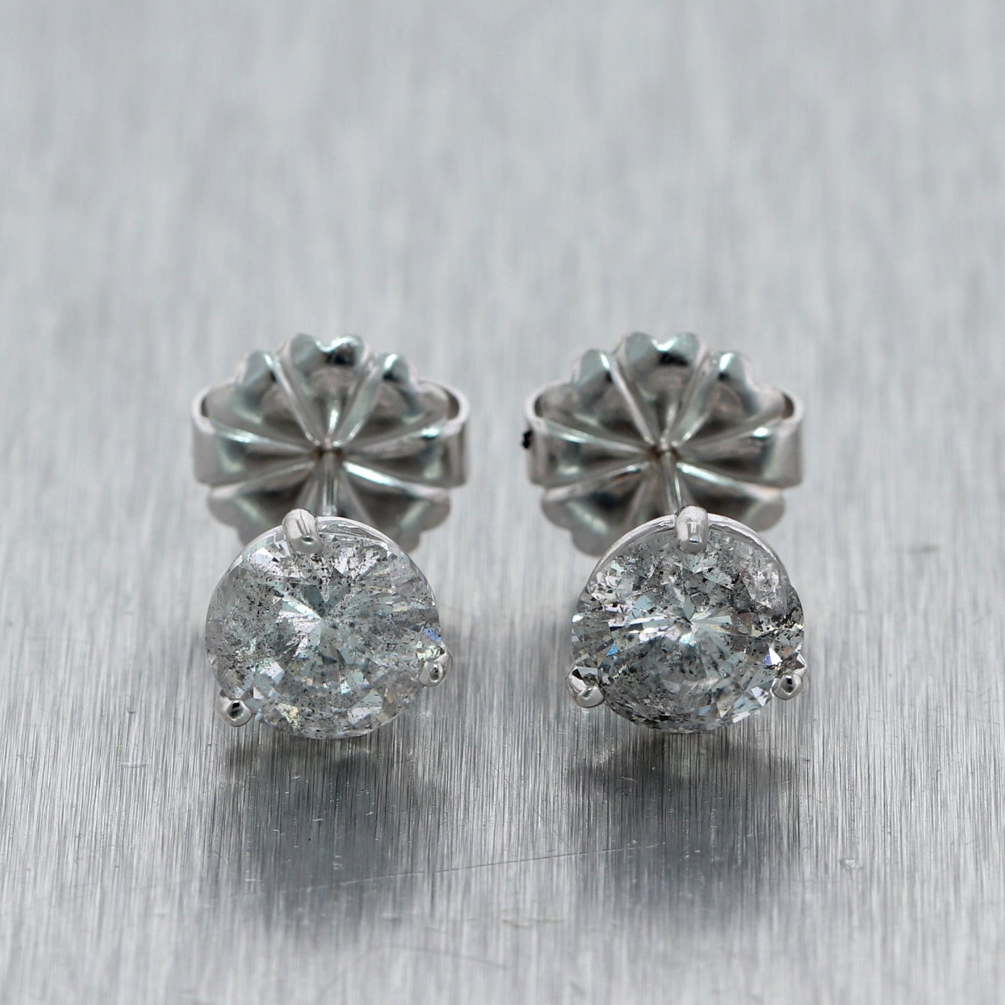 Modern White Gold Filled 3.86ctw Diamond Stud Earrings