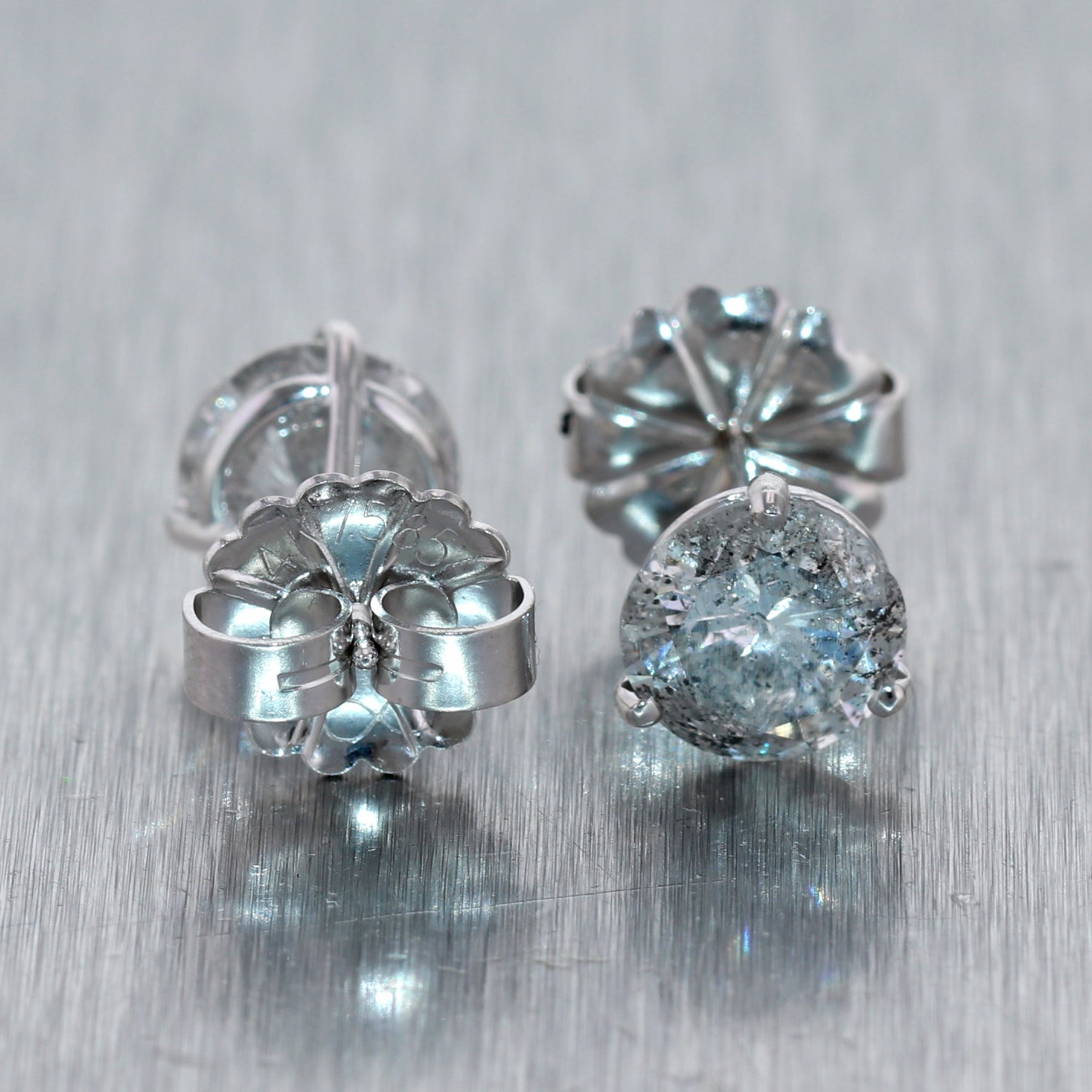 Modern White Gold Filled 3.86ctw Diamond Stud Earrings