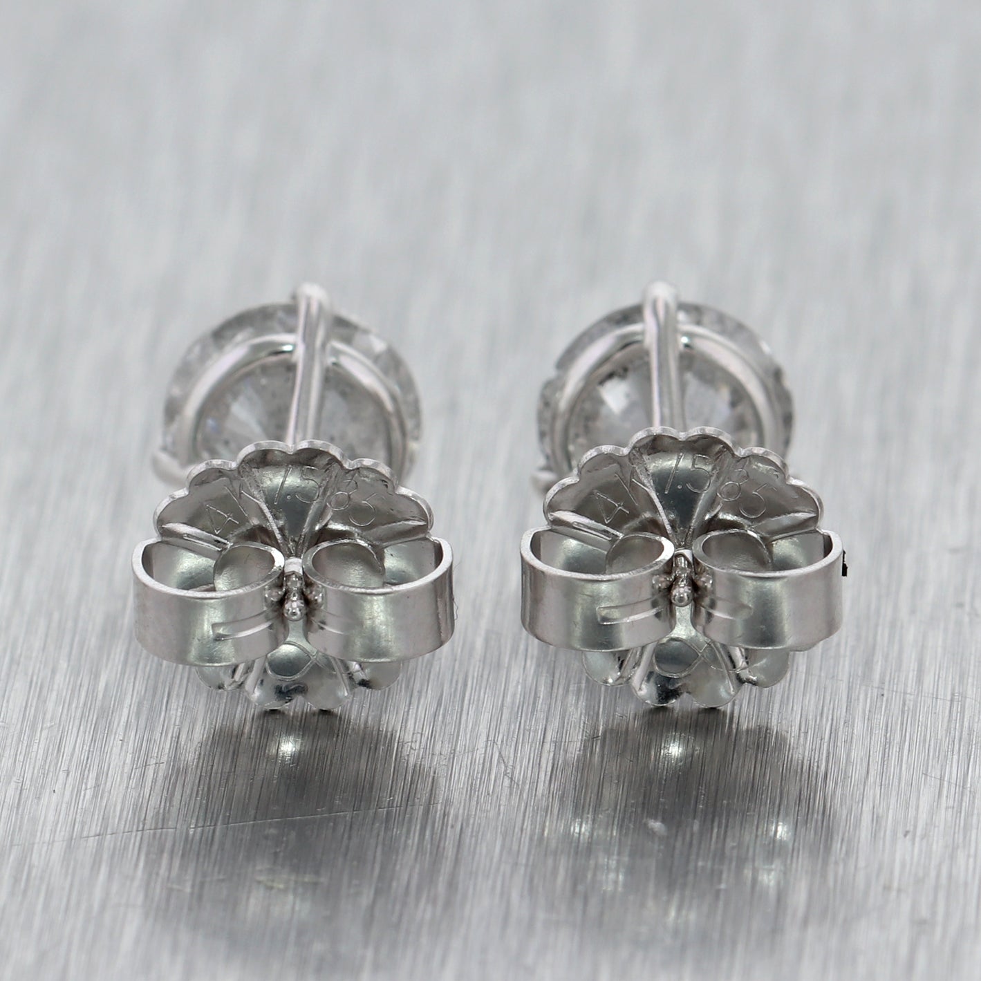 Modern White Gold Filled 3.86ctw Diamond Stud Earrings