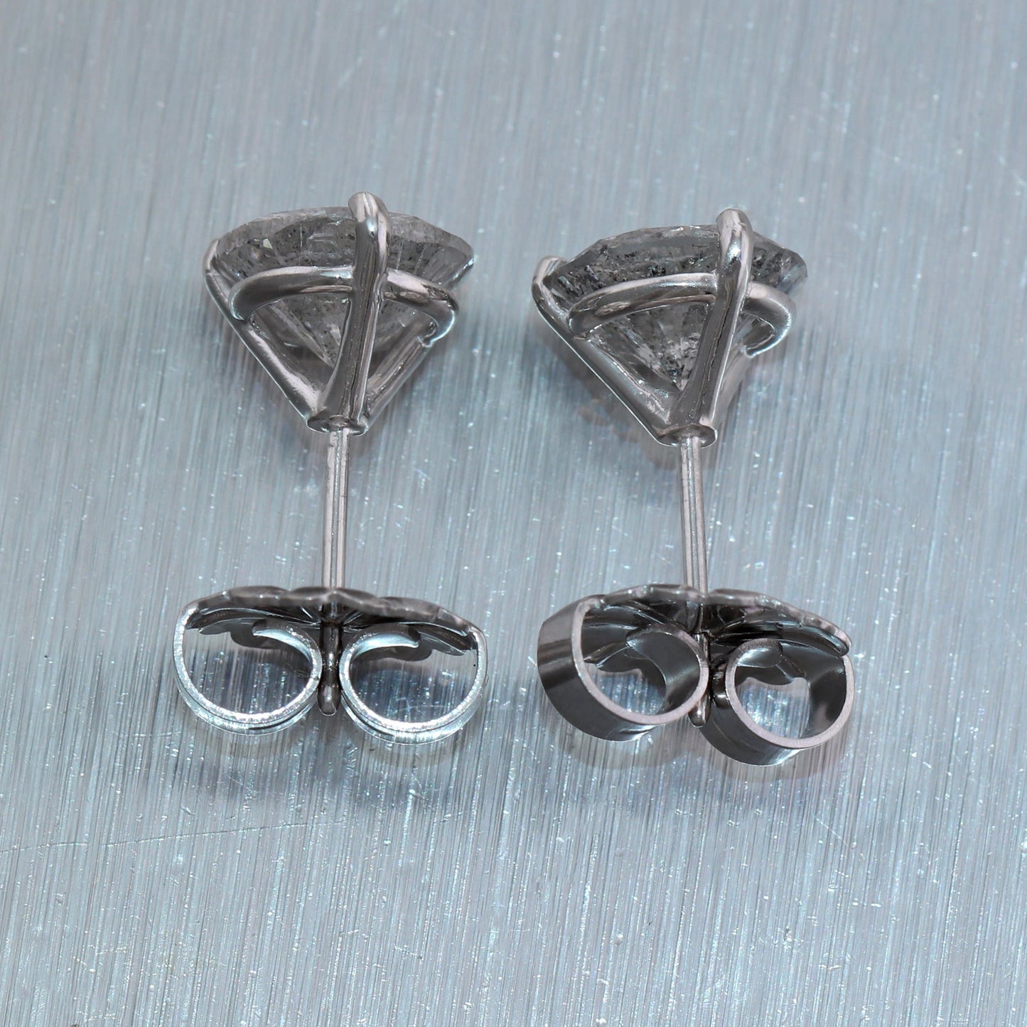 Modern White Gold Filled 3.86ctw Diamond Stud Earrings