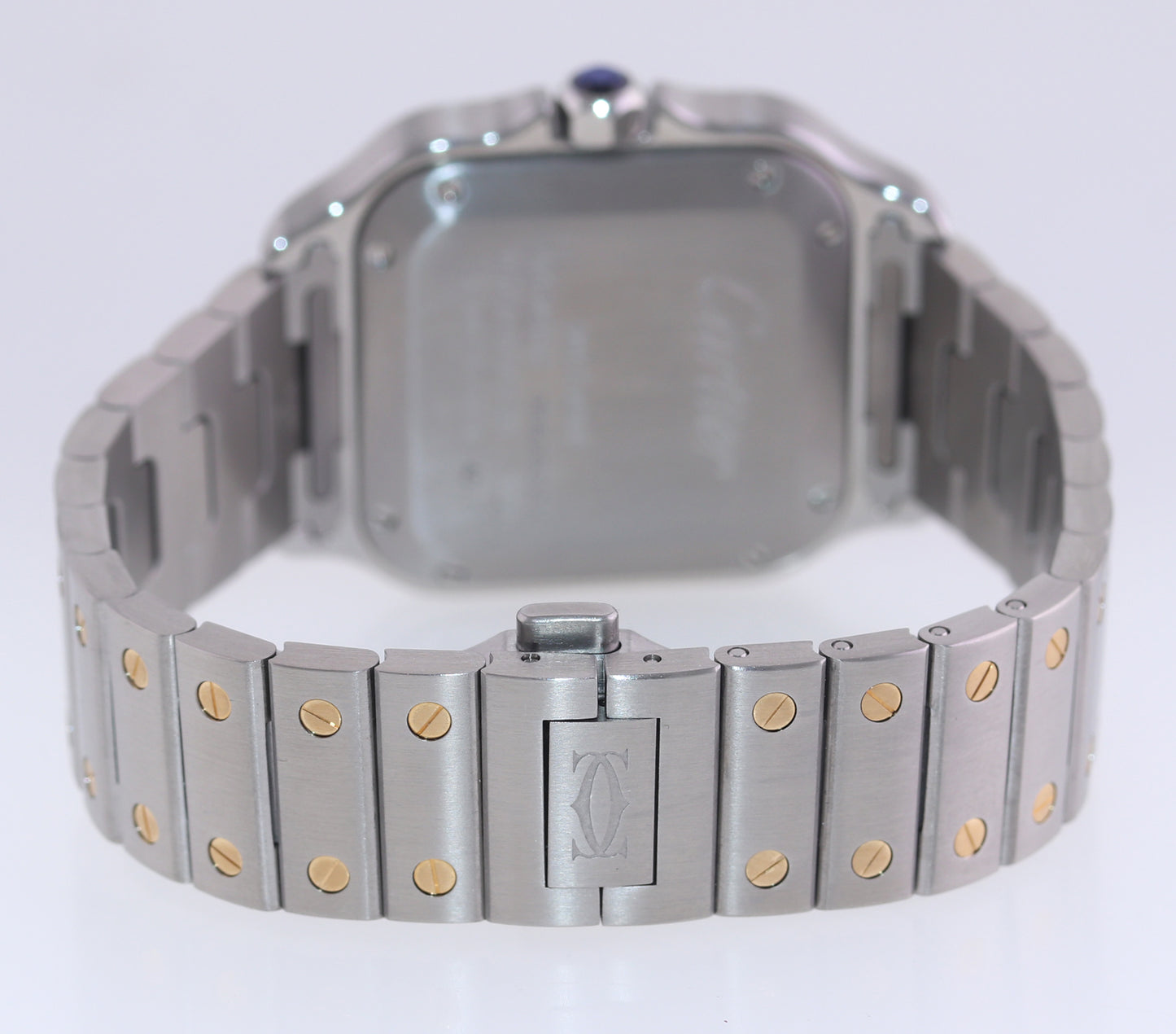 Mid-Size Cartier Santos Medium W2SA0007 4075 35mm Two Tone 18k Gold Steel Watch