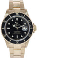 2002 MINT Rolex 16618LN Submariner 18K Yellow Gold Black Dial 40mm No Hole Case Watch Box
