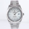 MINT Rolex Day Date II 2 White Gold 41mm President 218239 Silver Stick Dial Watch Box