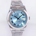 MINT Rolex Day-Date 41mm Blue Roman Platinum President 218206 Watch Box