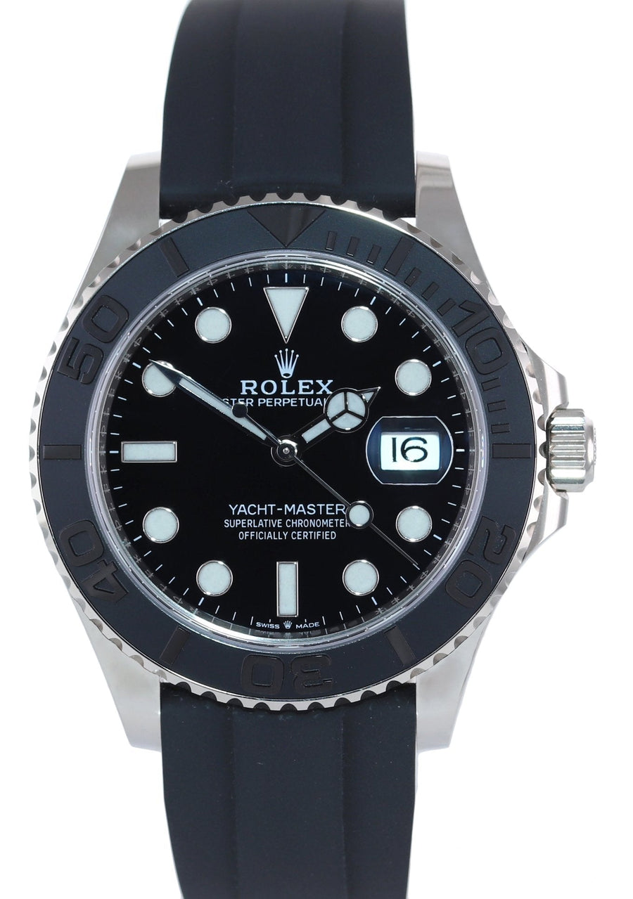 MINT 2021 Rolex Yacht-Master 226659 White Gold 42mm Oysterflex Rubber Watch Box