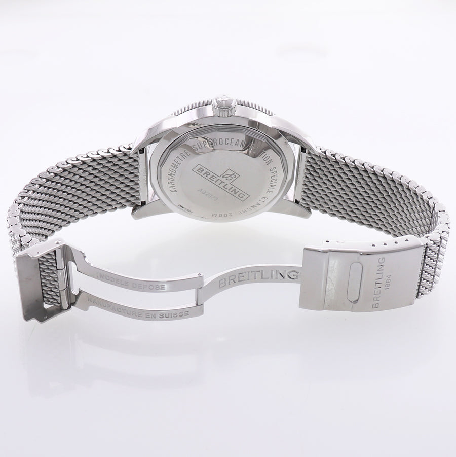 PAPERS Breitling Superocean Heritage II 46mm Black Steel Mesh AB2020 46mm Date Watch