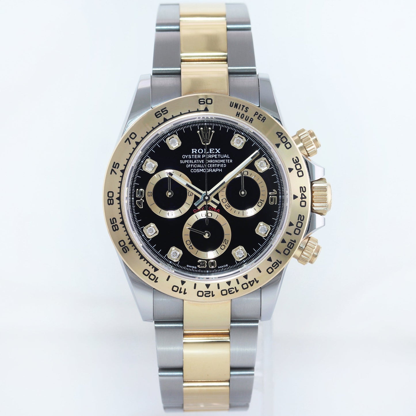 2023 NEW 116503 Rolex Daytona Two Tone Black Diamond Yellow Gold Watch Box