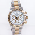 2021 MINT Rolex Daytona 116503 White Chronograph Two Tone Gold Steel Watch Box