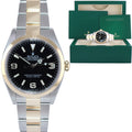 2023 MINT Rolex 124273 Explorer 1 Black Steel Two Tone Yellow Gold 36mm Watch Box