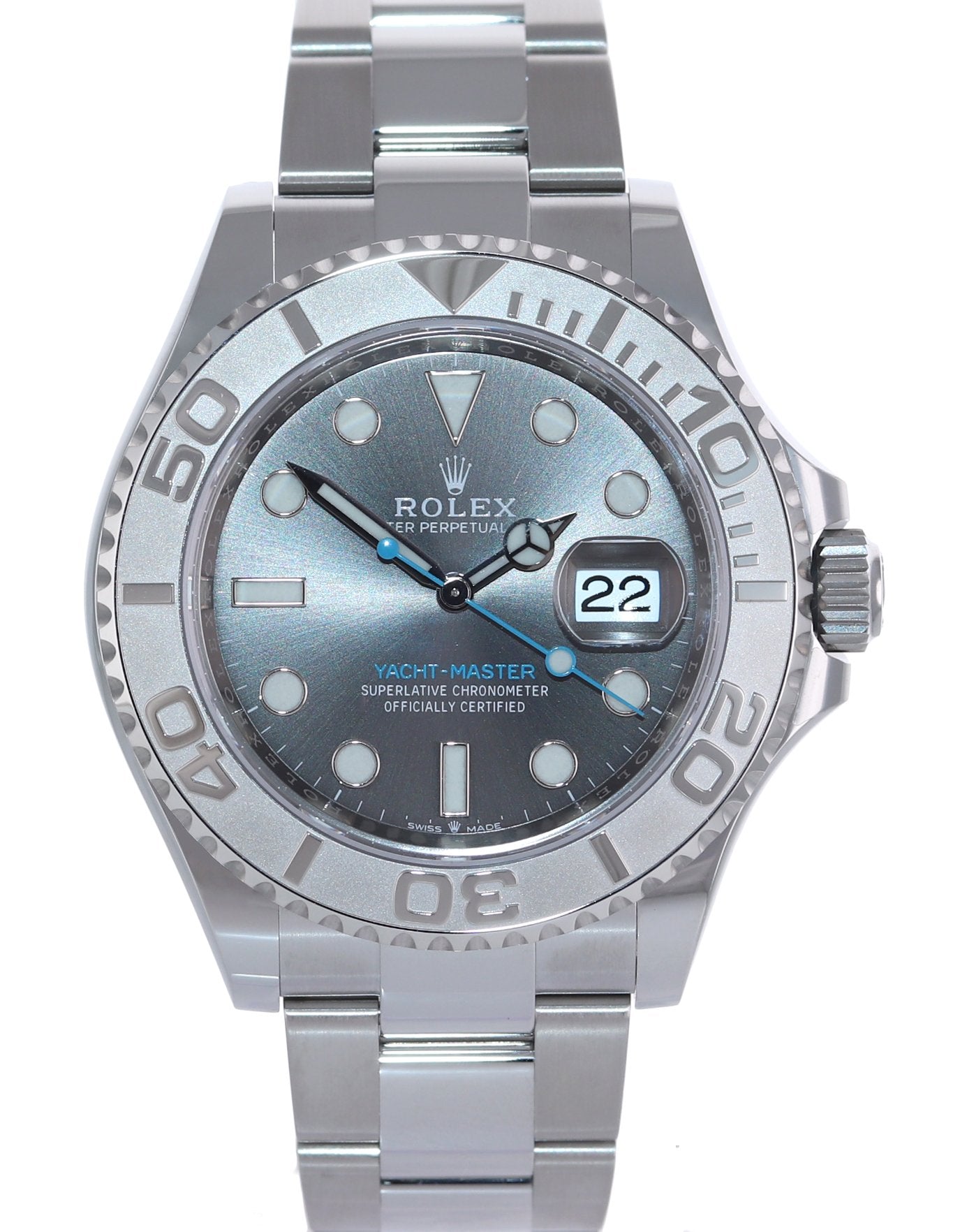 2023 NEW PAPERS Rolex 126622 Yacht-Master Steel Platinum Rhodium Blue Watch Box