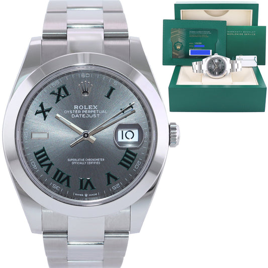 2024 NEW PAPERS Rolex DateJust 41 Steel 126300 Wimbledon Oyster 41mm Watch Box