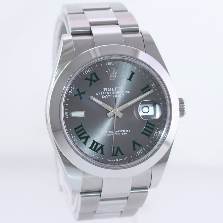 2024 NEW PAPERS Rolex DateJust 41 Steel 126300 Wimbledon Oyster 41mm Watch Box