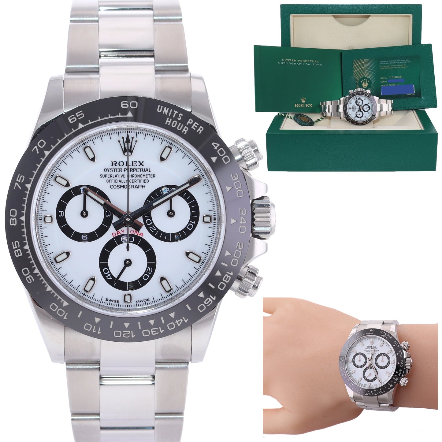 2021 PAPERS Rolex Daytona 116500LN White 40mm Ceramic Panda Watch Box