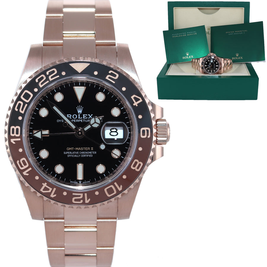 2023 MINT Rolex GMT Master Rose Gold Ceramic Root Beer 126715 Watch Box