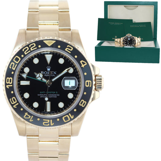 MINT 2018 Rolex GMT-Master 2 Ceramic Black 116718 Yellow Gold 40mm Watch Box