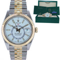 2021 NEW PAPERS Rolex 326933 Sky-Dweller 42mm White Dial Two Tone Steel Gold Jubilee Watch