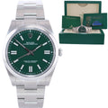 MARCH 2025 NEW PAPERS Rolex 124300 Oyster Perpetual 41mm Green Watch Box