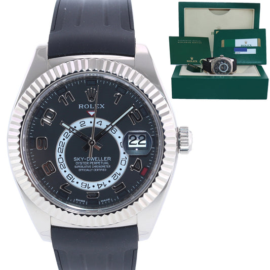 MINT Rolex Sky-Dweller White Gold 326139 42mm Black Watch Box